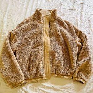 ANRABESS Tan Teddy zip up/FREE SHIPPING
